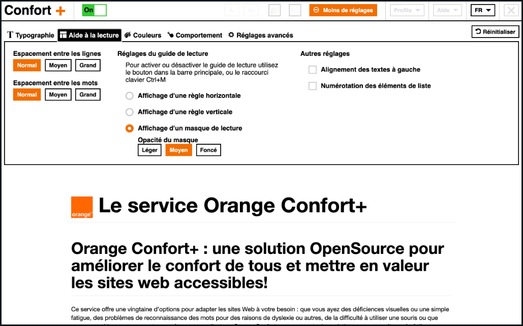 Illustration de la technologie Orange Confort+